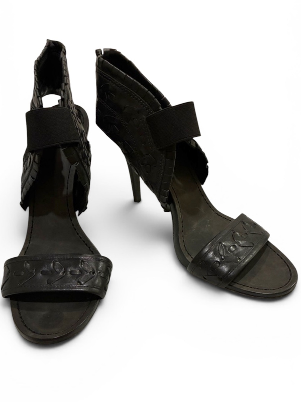 Tory Burch Woven sexy Stiletto sandals. Sz10. Excellent condition.